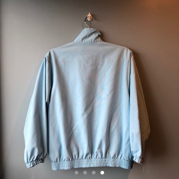 Retro Baby Blue Bomber Jacket - Picture 4 of 4